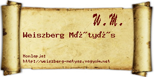 Weiszberg Mátyás névjegykártya